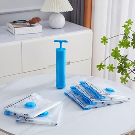 CICINELL Compression Bags, Clothes Compression Bags, Futon Compression Bags, 10 Pieces S (23.6 x 15.7 inches (60 x 40 cm) + Hand Pump, Comforter, Clothes, Vacuum, Vacuum, Vacuum, Vacuum Bag, Easy to