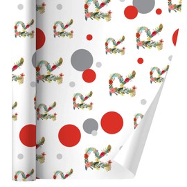 GRAPHICS & MORE Letter R Floral Monogram Initial Gift Wrap Wrapping Paper Roll