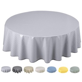 Home Direct Round Oilcloth PVC Wipe Clean Tablecloth 140cm 55" Light Grey
