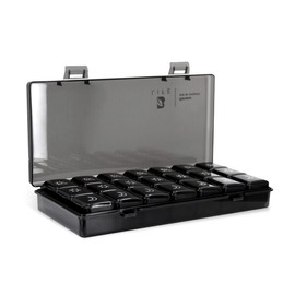 Pastillero B Life con 21 compartimentos (Mañana, tarde y noche), Organizador de Píldoras Semanal Color Negro, Caja de Viaje para Suplementos y Vitamin