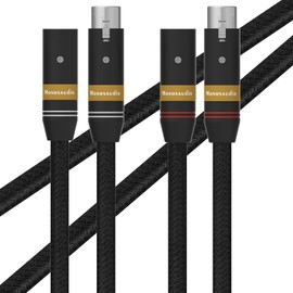 Monosaudio A202X Hi-End 3 Pin Balanced XLR Cable (5N OFC, 5x0.5mm, 1 Square Metre, Double Shielding) Microphone Cable (XLR Male to XLR Female) for Microphone, Amplifier (1.5M/4.9FT)