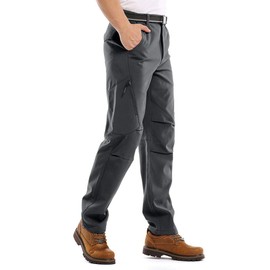 Jessie Kidden Mens Waterproof Hiking Pants, Outdoor Snow Ski Fishing Fleece Lined Insulated Soft Shell Winter Pants (6070 Grey, 40)