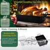 E-far Roasting Pan with Racks, Small Stainless Steel Turkey Roaster