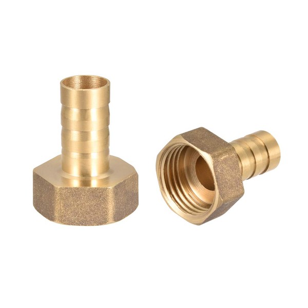 sourcing map Brass Hose Barb Fitting Connector, 12mm Barb G1/2
