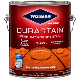 Wolman 288087 DuraStain Water-Based Semi-Transparent Exterior Wood Stain, Gallon, Natural Redwood