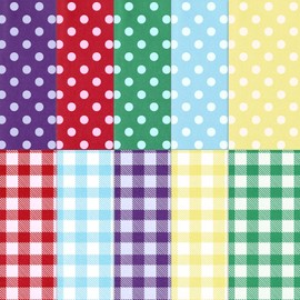 Naler 60 Sheets Dots & Plaid Tissue Paper-14x20 Inch, Colored Tissue Paper for Gift Bags, Wrapping Tissue for Easter Birthday Christmas Party