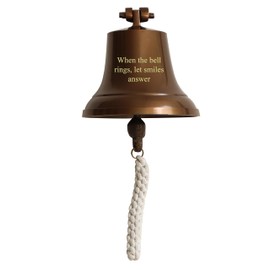 Handcrafted Brass Wall Hanging Bell – Vintage Decorative Door Bell for Home, Garden, Temple, or Outdoor Use – Loud Sound & Antique Finish – Includes Screws for Easy Installation