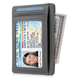 GH GOLD HORSE Slim RFID Blocking Card Holder Minimalist Leather Front Pocket Wallet for Women