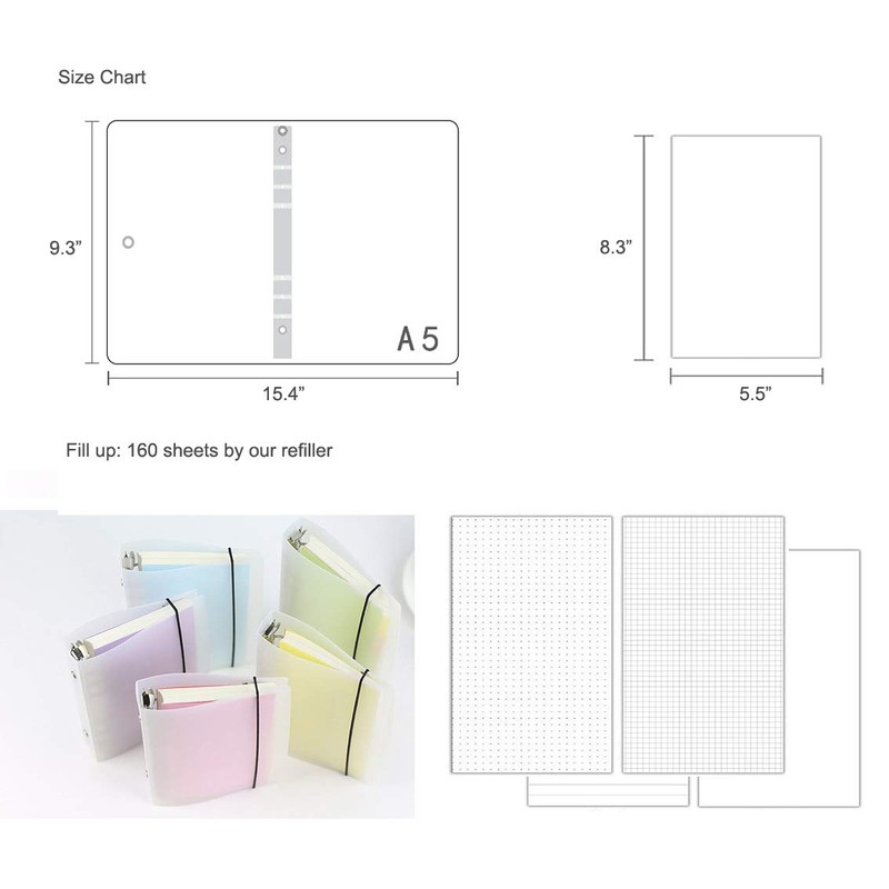 A5 A6 6穴 透明PPなシステム手帳 バインダー システム手帳 プランナー ルーズリーフ ファイロファックスノートブック オフィス学用品手帳
