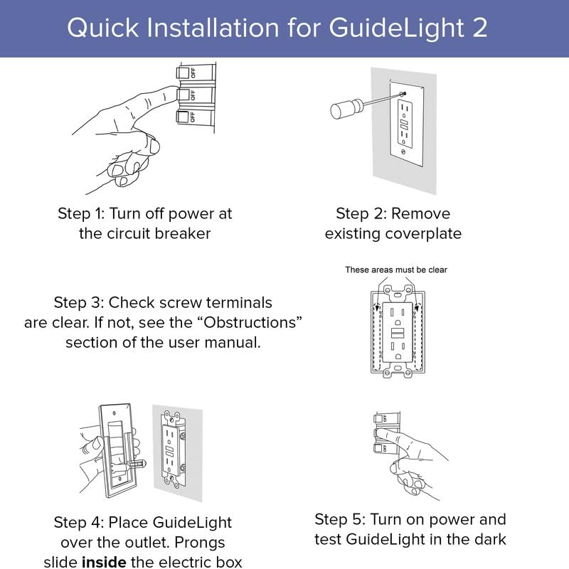 SnapPower GuideLight 2 PLUS - LED Bright/Dim/Off Light Sensor Night