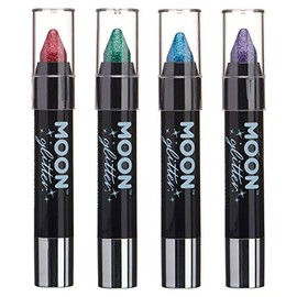 Moon Glitter Holographic Glitter Paint Pen / Body Chalk Make Up for Face & Body 3.5 g Set of 4 Colours