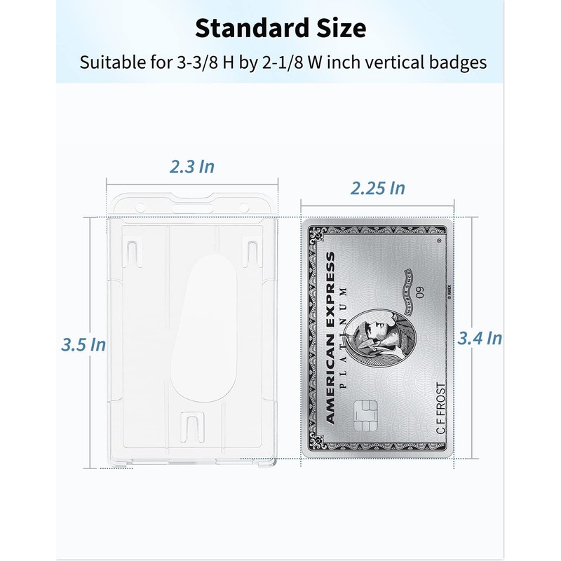 Pawfly 2 Pack Vertical 2-Card Badge Holder with Thumb Slot