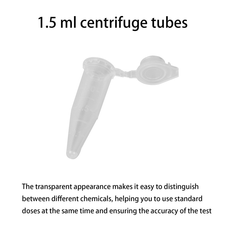 Wisebom Pack of 100 Centrifuge Tubes, 1.5 ml Reaction Vessel