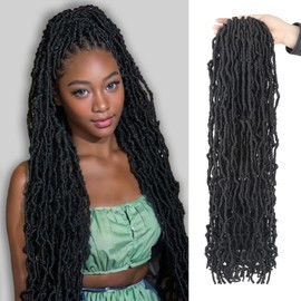 Vemet Soft Locs 30 Inch Synthetic 8 Packs Faux Locs Pre Looped Curly Wavy Crochet Hair For Black Women Hair Extensions 1B