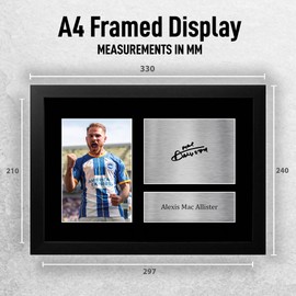 HWC Trading FR A4 Alexis Mac Allister Brighton & Hove Albion Gifts Printed Signed Autograph Picture for Football Fans and Supporters - A4 Framed
