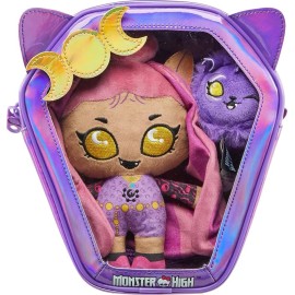 Monster High Ghoul N Go Bag Clawdeen Wolf & Crescent 6.5 Plush Doll & Backpack