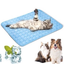LURNODY Cooling Mat Dogs 40 x 30 cm Pet Cooling Mat Self-Cooling Blanket Dog for Cats and Dogs Self-Cooling Dog Mat Easy to Clean Perfect for Car, Travel and Home (Blue)