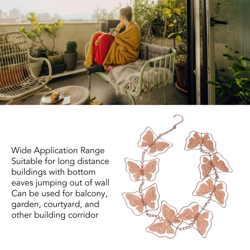 Butterfly Rain Chain Metal Outdoor Decorative Downspout Hanging Drainage Rain