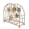 Antique Bronze Metal Floral Petals & Branches Tabletop Napkin Holder,