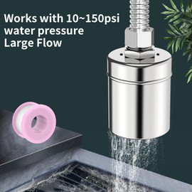 Stainless Steel Automatic Water Level Control Float Valve, 2-Pack, 1/2 inch,304 Grade Side Inflow Design for Water Tanks, Swimming Pools, Livestock Tanks (side water)