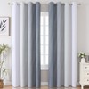 VEHEDE Colour Gradient Ombre Grey and White Blackout Curtains, Thermal