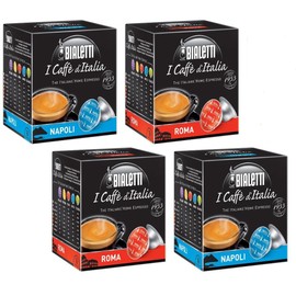 Bialetti:"Two Pair" Napoli + Roma Set of 64 Capsules * Pack of 4 (2+2) *