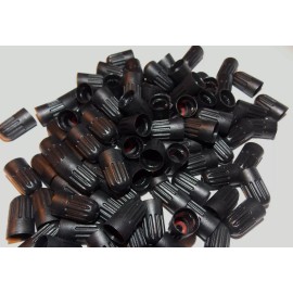 Online Auto Supply (100) Long Plastic Black Sealing Tire Cap for TR20008 TPMS Valve Stem