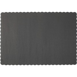 Paper Placemats - Disposable - Scalloped Edge (Black, 50)