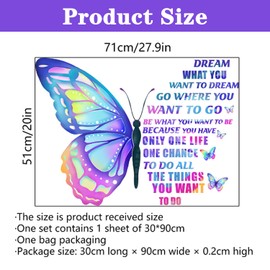 Large Butterfly Wall Stickers Room Decor for Teen Girls Inspirational Quotes Kids Wall Decal for Bedroom Family Motivational Wall Art Stickers Transfer - Peel and Stick - for Living Room Wall Decor