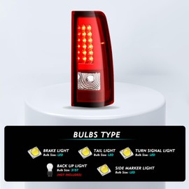 TUSDAR 6 PCS Fits for 2003-2006 Chevy Silverado Headlight & LED Tail Light Assembly Pair Set OE Factory Style Black Housing & Clear Reflector