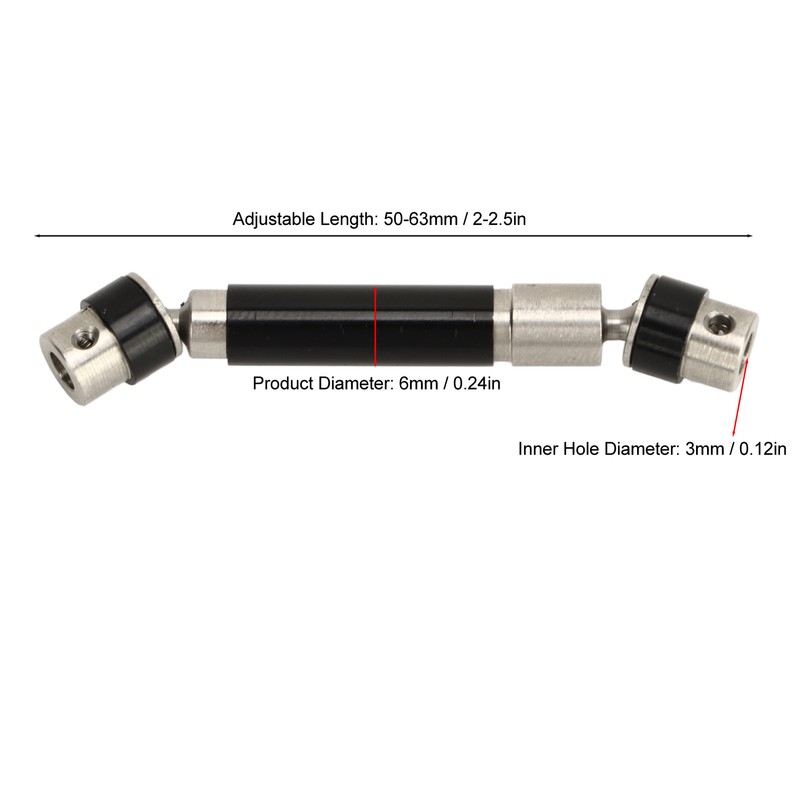 RC Car Drive Shaft Metal Middle Transmission Shaft Replacement for