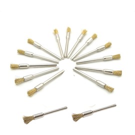 Wire Wheel Brush Set, Professional Pencil Type Steel Wire Wheel Brushes, Polishing Kit with 3mm Shank for Jade, Ceramic and Metal (Pack of 15)