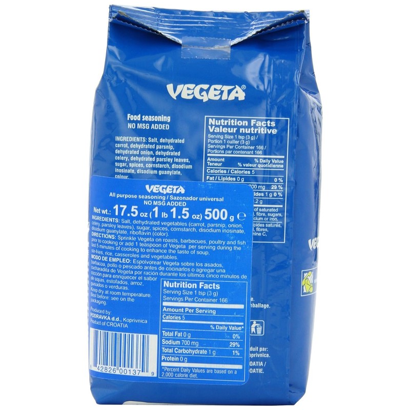 Vegeta, Gourmet Seasoning, No MSG, 17.5oz 500g bag (17.5 Ounce