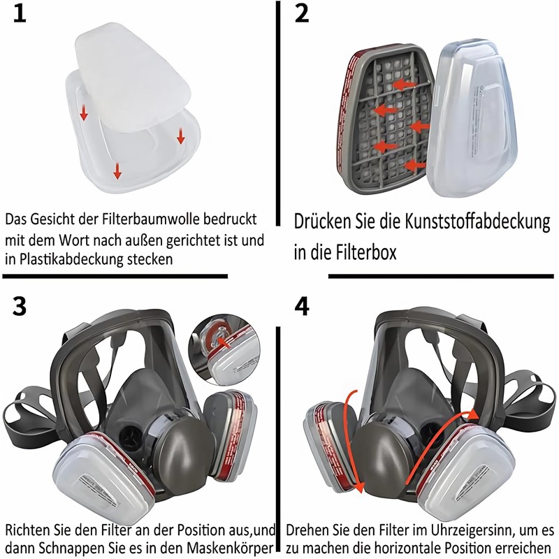 Sosvulix Professional Reusable Full Mask Cover with 2 Filters, 10