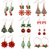 XNHIU 9 Pairs Christmas Dangle Earrings Christmas Tree Bow Jingle