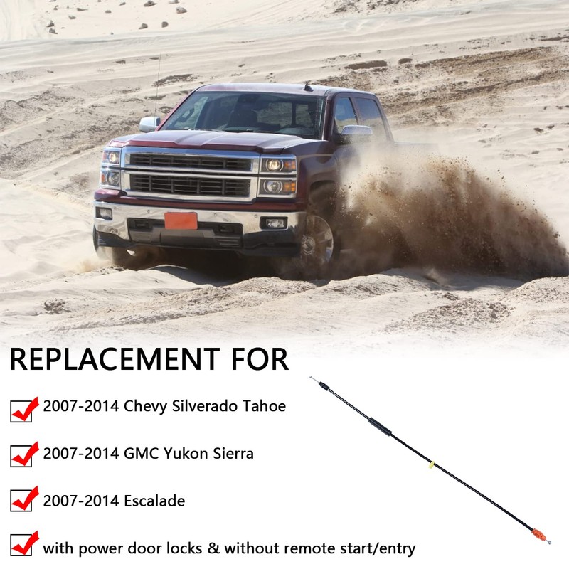 Door Cable Latch Kit Compatible with 2007-2014 Chevy Silverado Tahoe
