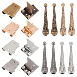 NBEADS 4 Sets Bolo Tie Findings, Bolo Tie Tips Replacement End Caps Kit, Bolo Tie Buckle Accessories with 8 Pcs Alloy Cord End and 4 Pcs Iron Bolo Tie Slide Clasps for Bolo Tie Making