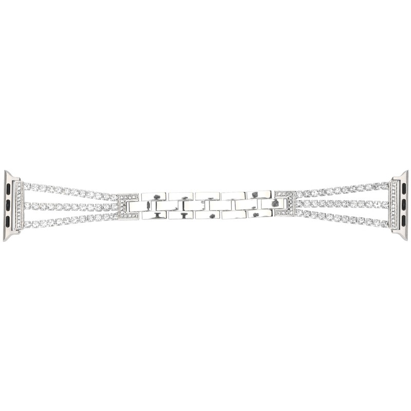 Rhinestone Brass Metal Bracelet Watch Band Strap Replacement for IOS