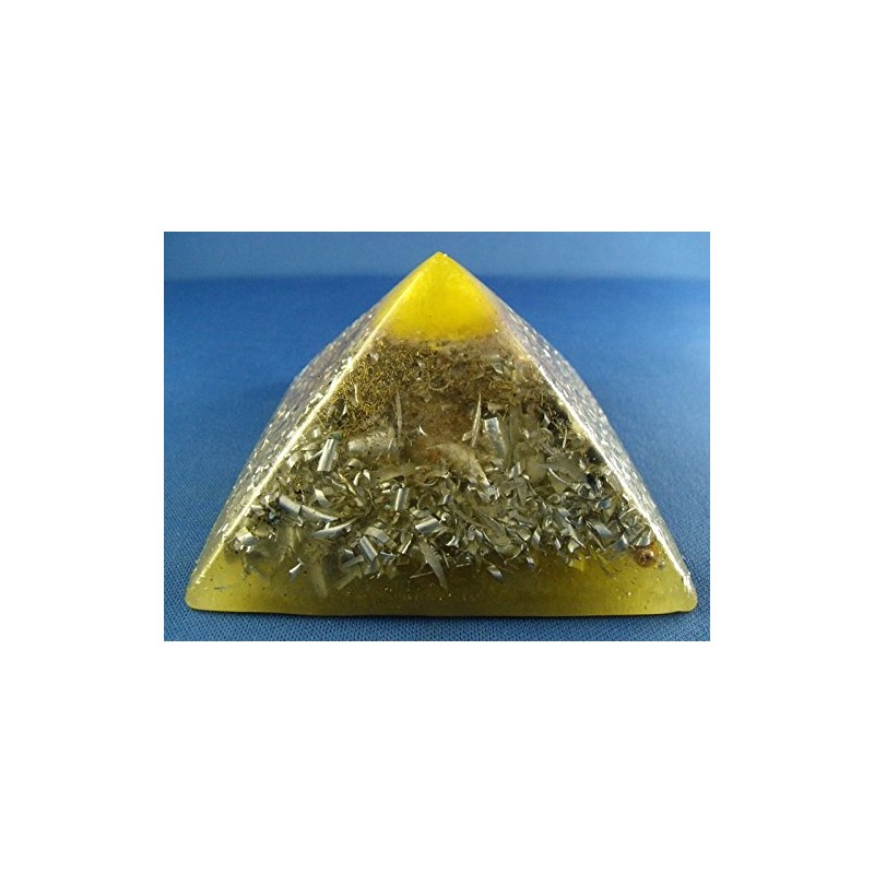Bright Yellow Large Pyramid Orgone Generator Energy Accumulator PERFECT GIFTING
