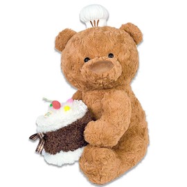Teddy Bear Birthday Bear Doll Soft Toys, Teddy Bear Stuffed Animals, Plush with Cupcake and Embroidered Birthday Message Hat Cute Stuffed (23cm)
