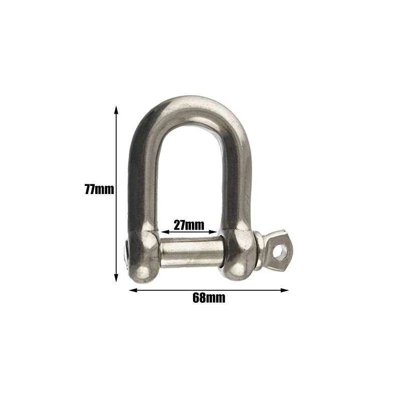 4 Pack 12mm Galvanised Steel D Shackle Dee Link Chandlery