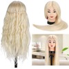 Mannequin Head with 80% Real Hair, TopDirect 24" Blonde Hair