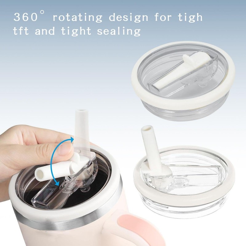 Pack of 2 cup lids, 2 straw plugs and 2