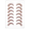 Brown False Eyelashes, ValueBargain 7 Pairs Natural Curl Brown False