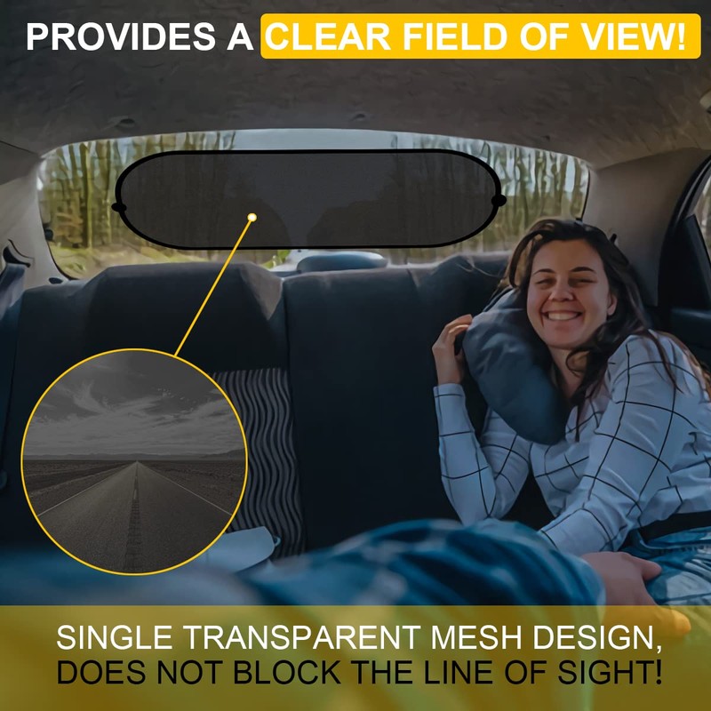 Car Rear Window Sunshade with Suction Cup, Sun UV Rays