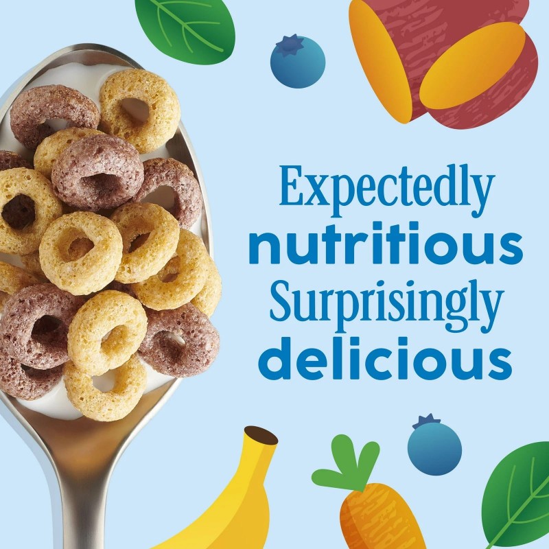 Cheerios Veggie Blends, Blueberry Banana Cereal, 300g/10.5 oz