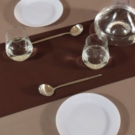 Style Decor W2603200 Table Runner/Table Center, 11.8 x 39.4 inches (30 x 100 cm), Reversible Type, 100% Cotton, Solid Ox, Cafe Brown