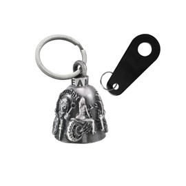 Colorful Motorcycle Bell with Hanger for Biker, Good Luck Biker Bells & Motorcycle Accessories, Key Chain for Luck, Veteran, Medium