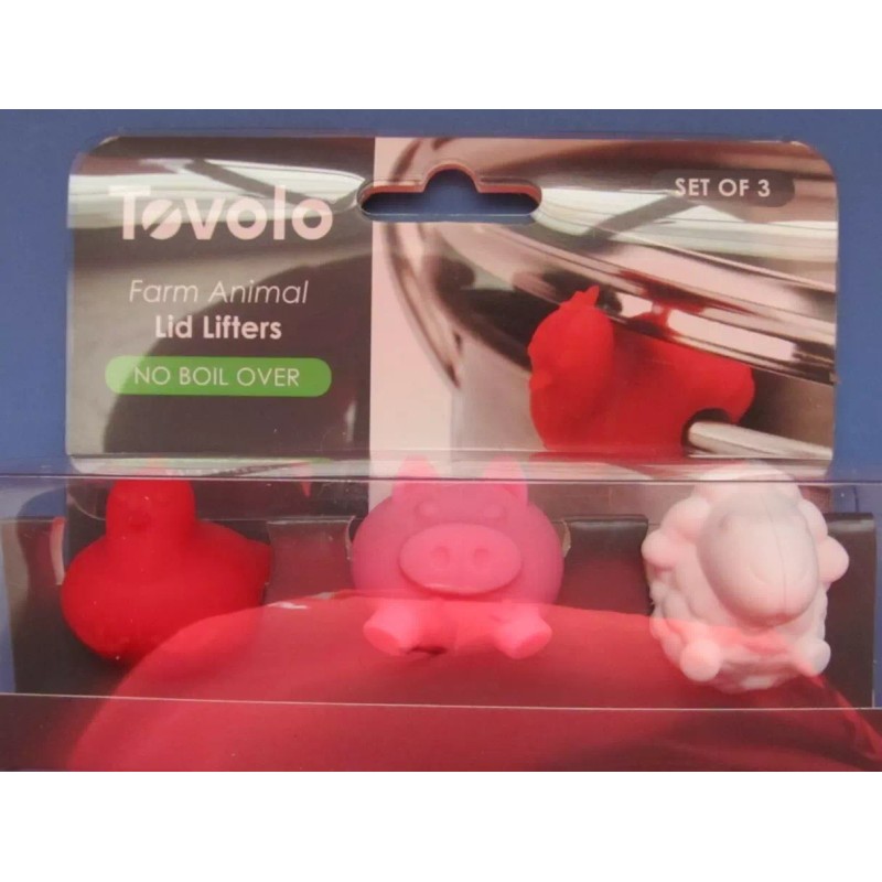 Tovolo Silicone Farm Animal Pot Lid Lifters Set of 3