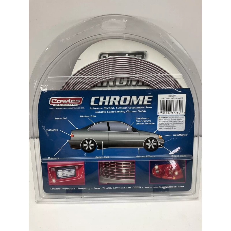 Cowles S37780 Chrome Body Side Molding Trim 1/8" X 20',